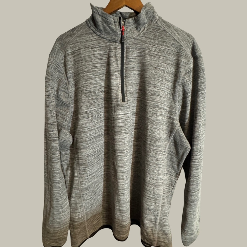 Avalanche Outdoor Supply Mens XL Gray Space Dye Quarter Zip Pullover CAM150U